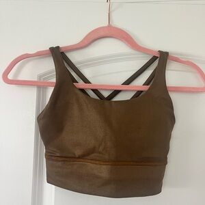 lululemon Energy Longline Bra *Medium Support, B-D Cups, Gold, Size 4